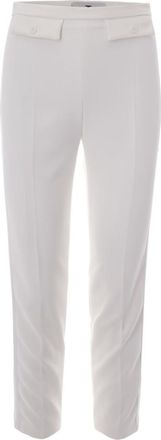 Elisabetta Franchi White Slim Flat Front Pants