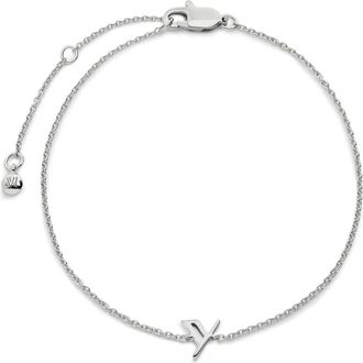 Monica Vinader Initial Pendant Bracelet in Sterling Silver Y at Nordstrom