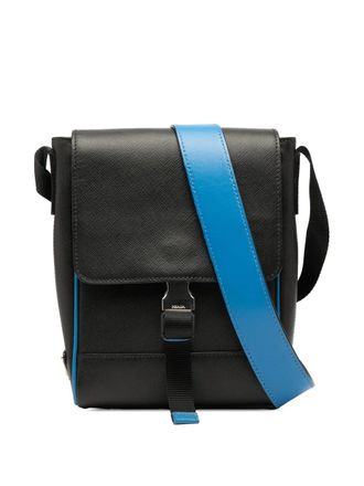 Prada 2013-2025 Saffiano Buckle Messenger Bag crossbody bag - Black