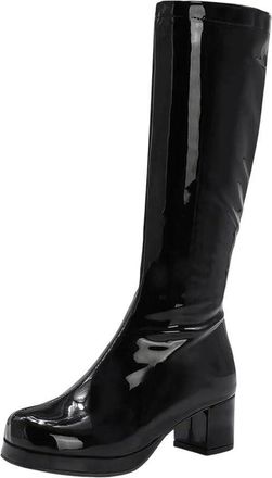 Generic Women Pu Leather Knee High Boots Round Toe Winter Long Elegant Cosplay Party Boot