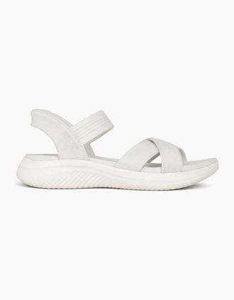 Skechers Womens Skechers ULTRA FLEX 3.0 SANDAL - NEVER Womens Ankle Strap Sandals Off White - Size: 6.5