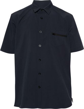 sacai zip-pocket taffeta shirt - men - Polyester - 3 - Blue