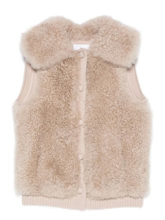Yves Salomon Bodywarmer met textuur - Beige