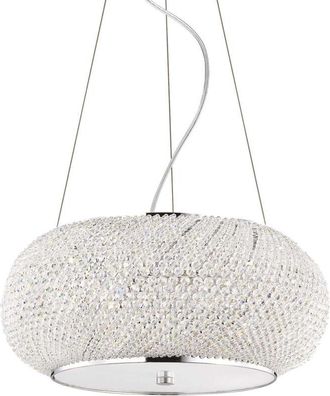 Ideal Lux Ideal Lux - Pasha - L&aacute;mpara Colgante De Techo Con 6 Luces, Cromada Con Cristales, E14