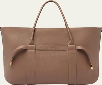 Loro Piana Ghiera Grained Leather & Cashmere Tote Bag