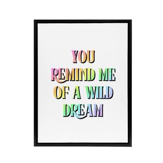 Artery8 You Remind Me Of A Wild Dream Bright Colourful Framed Canvas Art Print | Size: W24 x H32