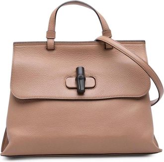 Gucci Pre-owned Handbags, female, Brown, Size: ONE SIZE Pre-owned Top Handle Leather Bag