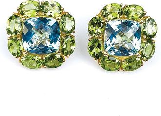 Arthur Marder Fine Jewelry 14K & Silver 19.00 Ct. Tw. Blue Topaz Earrings