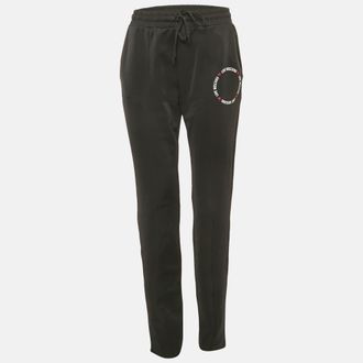 Love Moschino Black Logo Printed Jersey Track Pants M