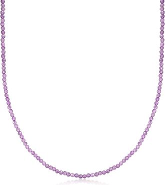 Ross-Simons Amethyst Bead Necklace With 18kt Gold Over Sterling