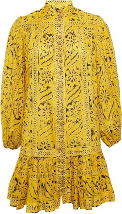 Zimmermann Mini-jurk met bloemenprint en knopen - Geel