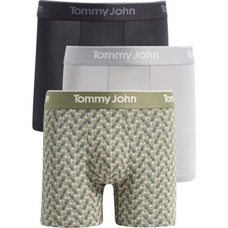 Tommy John Assorted 3-Pack Second Skin 4-Inch Stretch Modal Boxer Briefs in Black/Monument/Golf Carts at Nordstrom, Size Xx-Large