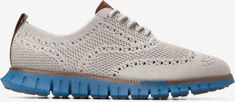 Cole Haan Mens Zerøgrand Remastered Stitchlite Wingtip Oxford Shoes - Grey Size 9.5