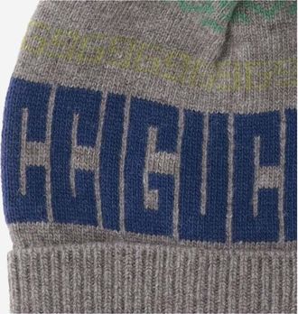 Gucci Boys Wool Hat With Logo Multicolour