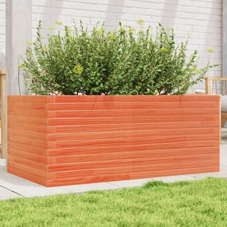 vidaXL Vidaxl - Jardinera De Madera Maciza De Pino Marr&oacute;n Cera 110x60x46 Cm