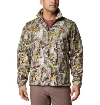 Columbia Mens PHG Fleece Overlay II 1/4 Zip, Timberwoods Camo/Timberwoods Camo, Medium, Timberwoods Camo/Timberwoods Camo, Medium