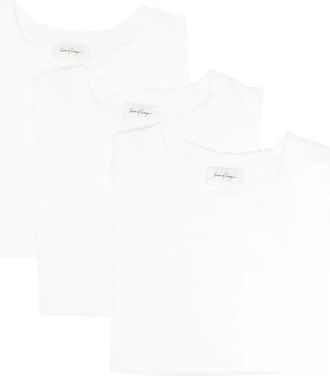 Second/Layer Drie katoenen T-shirts met ronde hals - Wit