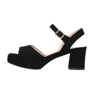 Unisa Schoenen, Dames, Zwart, 36 EU, Leer, Zwarte Retro Sandaal Ney