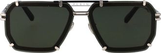 Philipp Plein Legacy Zonnebril - Heren - Zonnebrillen - Groen - 64 MM - Accessoires