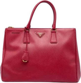 Prada Pre-owned Galleria Tote Bag - Dames - Vintage Shopper - Rood - ONE Size - Leer - Vintage