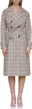Avec Les Filles Plaid Trench Coat in Taupe Plaid at Nordstrom, Size Xx-Large