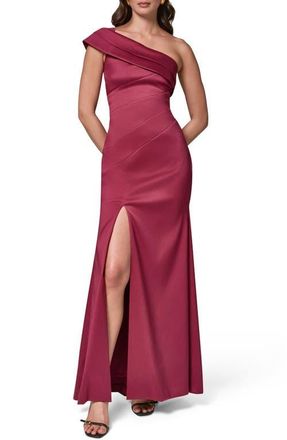 DKNY Seamed One Shoulder Gown in Sangria at Nordstrom, Size 14