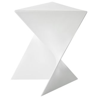 Beliani Mesa Auxiliar De Pl&aacute;stico Tringular Blanco Pecos