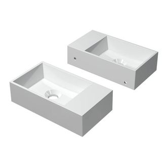 Bernacchini Contra Fontein - 40x22x10cm - wasbak links - 0 kraangaten - polystone wit glans