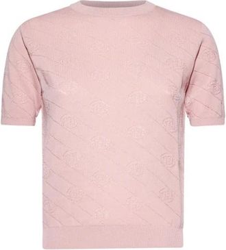 Silvian Heach Maglia met korte mouwen en decoratieve afwerking - Dames - Ronde hals truien - Roze - M - Truien & Vesten
