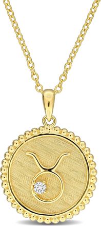 Mimi & Max 1/6ct TGW Created White Sapphire Pisces Zodiac Sign Necklace Yellow Silver