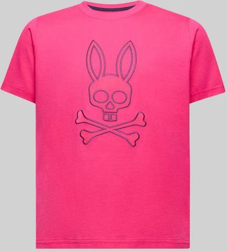 Psycho Bunny Kids Ashton Graphic Tee 670 FUCHSIA PURPLE / M/10-12