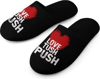 Generic I Love Tush Push Warm Mens Slippers Slip On Soft Fleece House Shoes Winter Indoor Outdoor