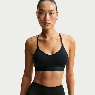 Nike Womens Indy Light Support Padded Adjustable Sports Bra in Black | FD1062-010
