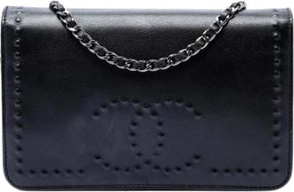 Chanel Pre-owned Wallet on Chain - Dames - Vintage Schoudertas - Zwart - ONE Size - Leer - Vintage