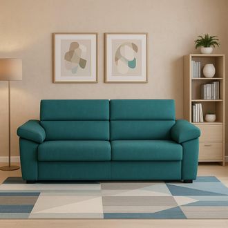 Dmora Sof&aacute; Fijo 2 Plazas Gorreto, Desenfundable, Hidr&oacute;fugo, Hecho En Italia, Lavable, 205x95x100h Cm Azul