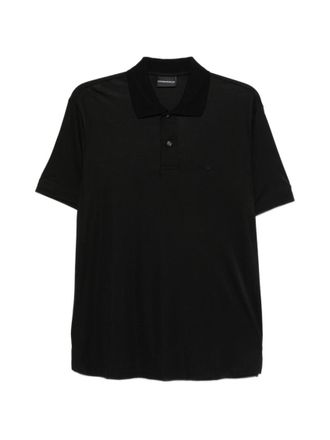 Emporio Armani Black Short Sleeves Logo Polo