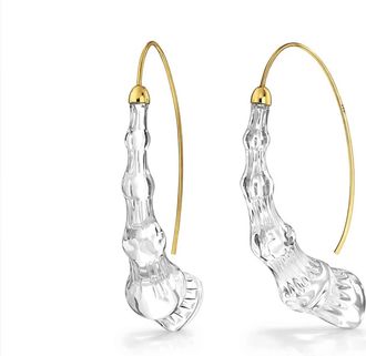 Gold & Honey Womens Wishbone Bamboo Lucite Earrings In Clear