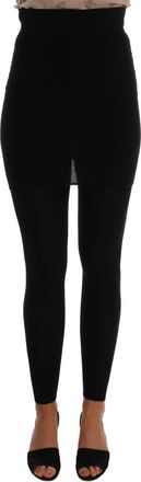 Dolce & Gabbana Black Cashmere Silk Stretch Tights Womens Stockings