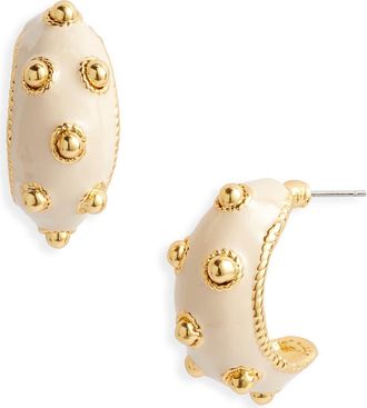 Karine Sultan Dots Hoop Earrings in Gold/beige at Nordstrom