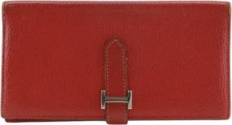 Herm&egrave;s Pre-owned Fabric wallets - Dames - Vintage Accessoires - Rood - ONE Size - Vintage