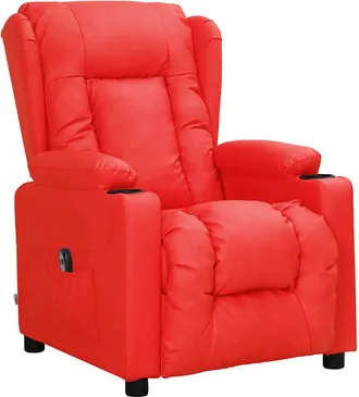vidaXL Sill&oacute;n Reclinable El&eacute;ctrico De Cuero Sint&eacute;tico Rojo Vidaxl