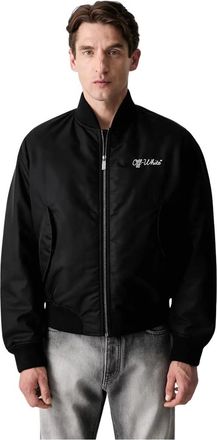 Off-white Chaqueta Bomber con Bordado de Logo - Jackets - Hombre - Negro - M