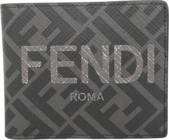 Fendi Black Gray Pvc Wallet (Bi-Fold) (Pre-Owned)