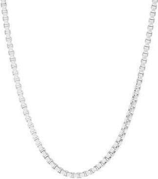 Effy Mens Sterling Silver Box Chain Necklace in White at Nordstrom Rack, Size 22