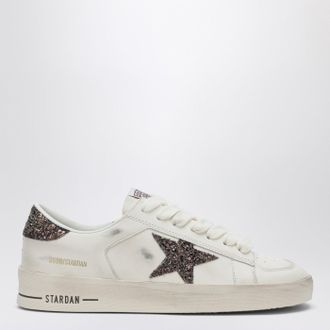 Golden Goose Stardan Sneakers in white leather and brown glitter