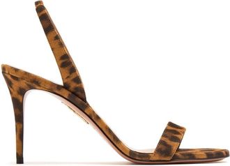 Aquazzura So Nude 85mm leather sandals - women - Suede - 37.5 - Brown