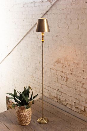 Kalalou Antique Gold Floor Lamp With Metal Shade