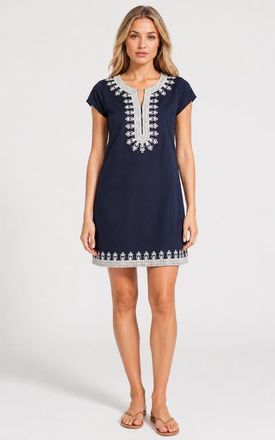 Calypso St. Barth Rowena Tunic in Navy/white at Nordstrom, Size X-Small