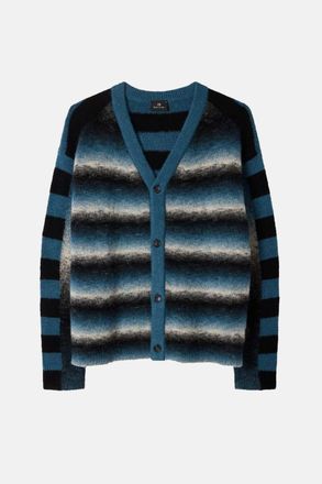 Paul Smith STRIPED BUTTON THRU CARDIGAN Size: XXL, colour: BLUE