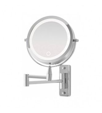 Feridras Espejo De Pared Cromado Con Led D:17cm - Idroclic